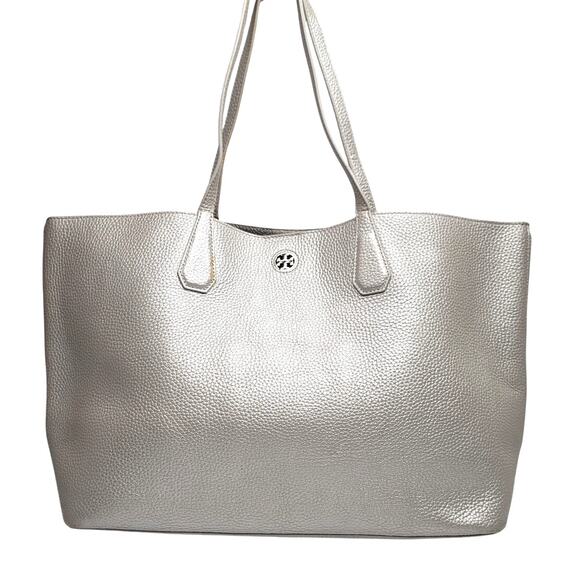 Tory Burch Perry Metallic Tote - Picture 1 of 9